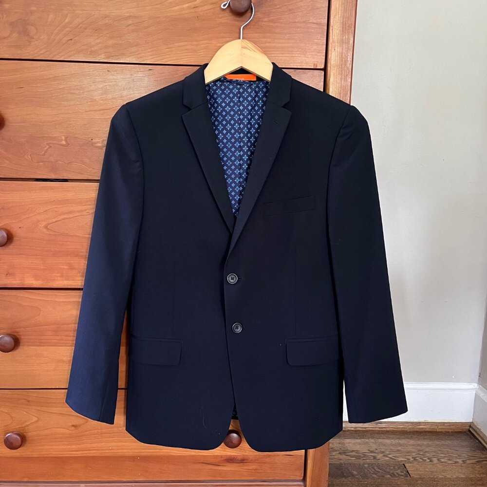 Navy Blue Solid Sport Coat by Tallia (Nordstrom) Size 16R